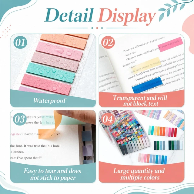 Alt view image 4 of 7 - 16000Pack Annotation Tabs, 80 Color Writable Sticky Tabs for Book Self-adhesive Index Tabs Feature a Transparent Writable Design for Annotating Books, Bible Pages, Journals and Study Notes