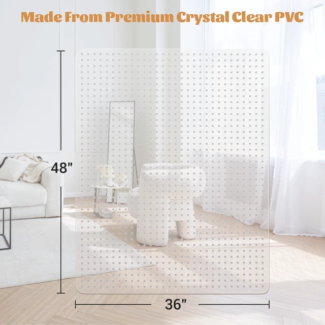 Alt view image 2 of 7 - Office Chair Mat for Carpet, Computer Desk Mat Clear Desk Chair Mat for Home Office Rolling Chair,Heavy Duty Floor Protector-Easy to Clean,Anti-Slip-36 x48 Rectangle