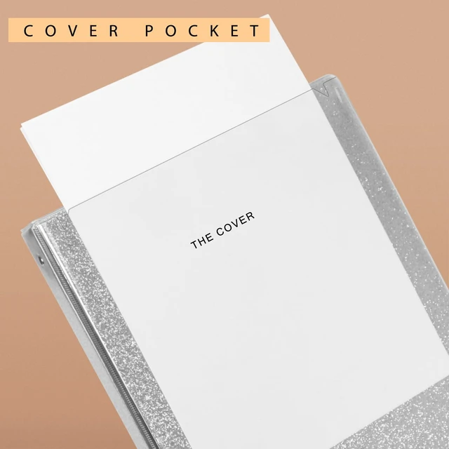 Alt view image 5 of 6 - 3 Ring Binder, Glitter 1 Inch Binder Organizer (10.5'' x 11.5'') Holds 8.5 x 11 Letter Size 300 Pages, Waterproof Durable View Binder, 2 Pack, Silver
