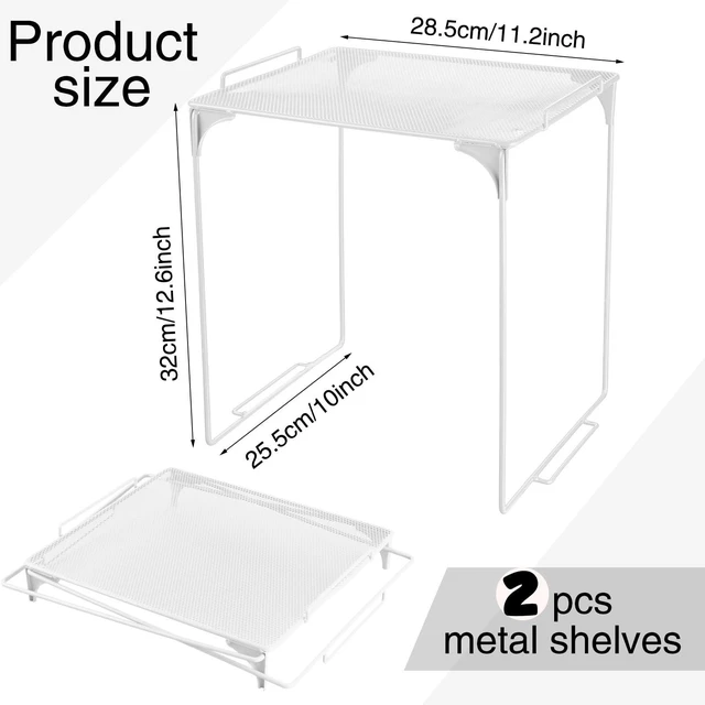 Alt view image 2 of 6 - 13 Pcs Locker Organizer Kit Stackable Mesh Shelves School, White