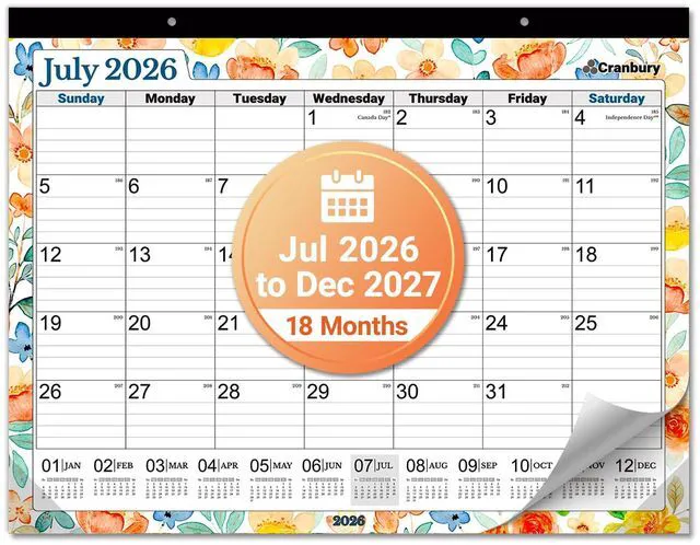 Main image of 2026-2027 Desk Calendar 22x17, 18-Month Monthly Planner Large 22x17 monthly layout offers ample writing space for appointments, deadlines, reminders, and events