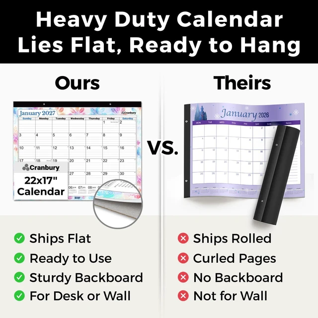 Alt view image 6 of 7 - 2026-2027 Desk Calendar 22x17, 18-Month Wall Planner Large 22x17 monthly calendar with spacious writing blocks keeps schedules, deadlines, and events organized