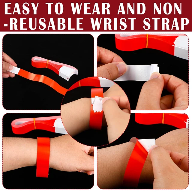 Alt view image 3 of 6 - 2400 Pack Paper Wristbands,Red