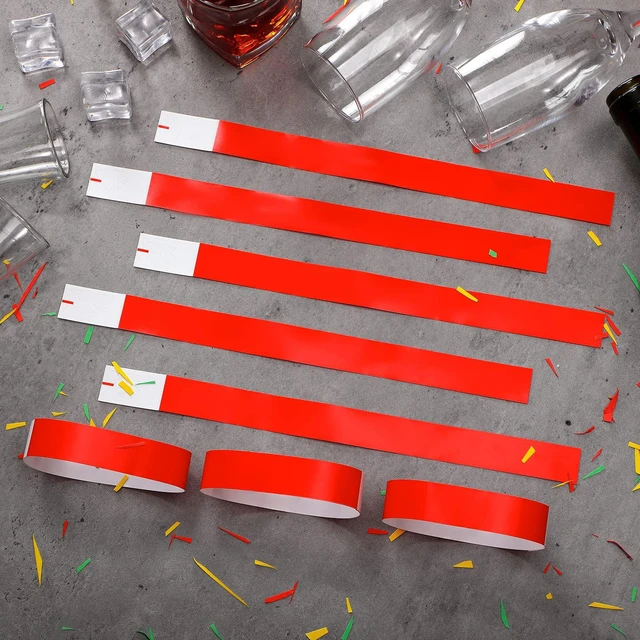 Alt view image 4 of 6 - 2400 Pack Paper Wristbands,Red