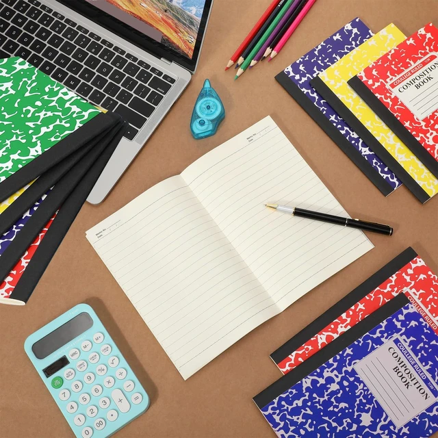 Alt view image 4 of 7 - 100 Pack A5 Composition Notebooks Bulk College Ruled Composition Notebooks Marble Covers Notebook for Student Classroom Office Supplies 30 Sheet/60 Page(Classic Color)