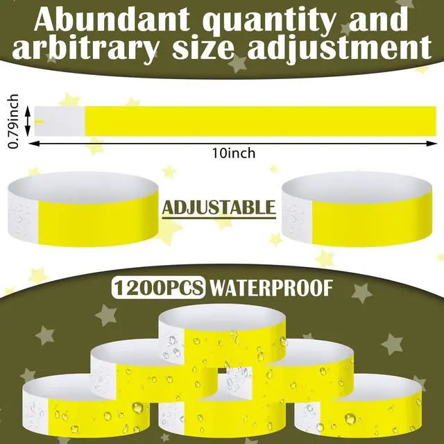 Alt view image 2 of 5 - 2400 Pack Paper Wristbands,Yellow