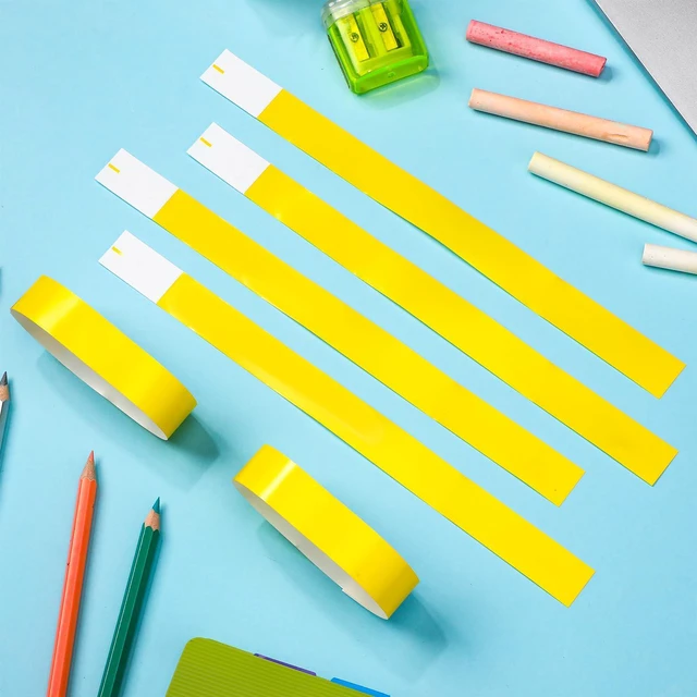 Alt view image 4 of 5 - 2400 Pack Paper Wristbands,Yellow