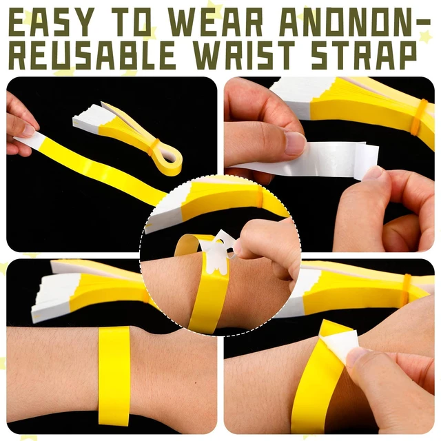 Alt view image 3 of 5 - 2400 Pack Paper Wristbands,Yellow