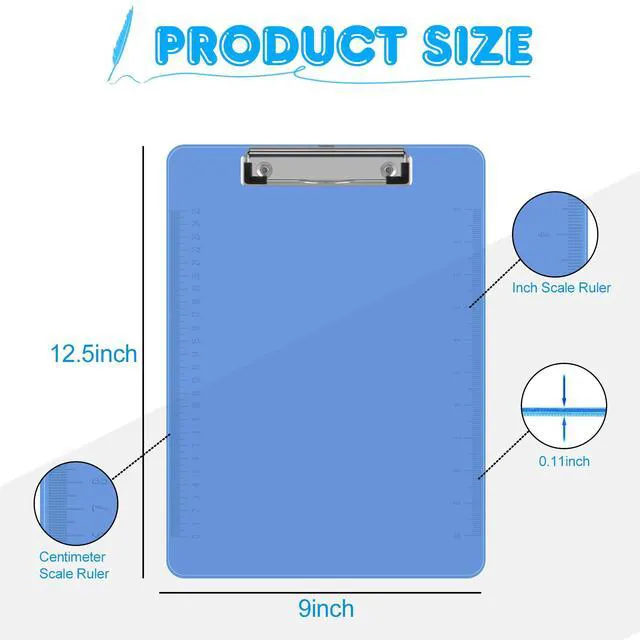 Alt view image 2 of 7 - Clipboards, 25 Pack Plastic Clipboards Low Profile Clip Standard A4 Letter Size, Assorted Transparent Color, for Classroom and Office Use