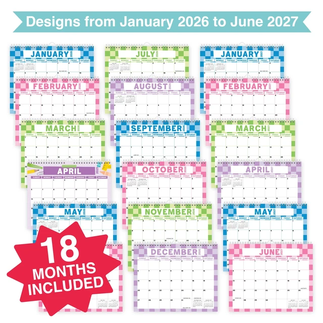 Alt view image 4 of 7 - 2026 Calendar Wall - 2026 Wall Calendar Large for School, Home & Office 18-Month Hanging Calendars, Academic Monthly Calendar from January 2026 to June 2027, Back to School Teacher Gifts