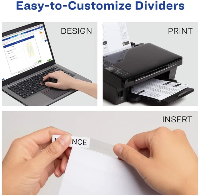 Alt view image 2 of 7 - ® Big Tab Insertable Extra Wide Dividers, 8-Tab, Clear, 6 Sets For Organizing Schoolwork and Finances, Reinforced Tear-Resistant Holes, Extra-Wide Tabs Extend Past Sheet Protectors