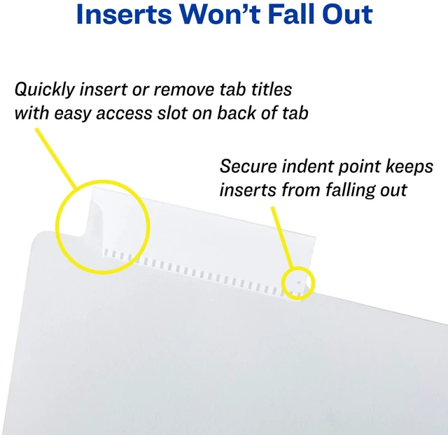Alt view image 3 of 7 - ® Big Tab Insertable Extra Wide Dividers, 8-Tab, Clear, 6 Sets For Organizing Schoolwork and Finances, Reinforced Tear-Resistant Holes, Extra-Wide Tabs Extend Past Sheet Protectors