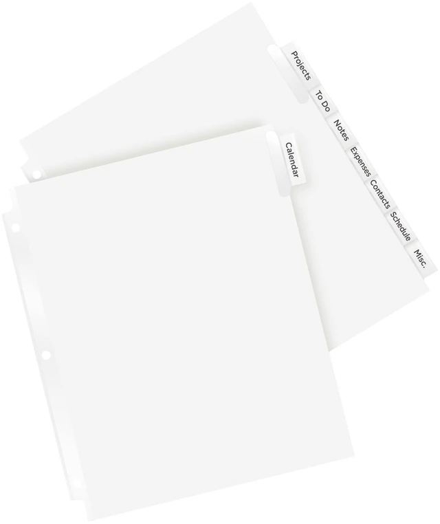 Alt view image 7 of 7 - ® Big Tab Insertable Extra Wide Dividers, 8-Tab, Clear, 6 Sets For Organizing Schoolwork and Finances, Reinforced Tear-Resistant Holes, Extra-Wide Tabs Extend Past Sheet Protectors