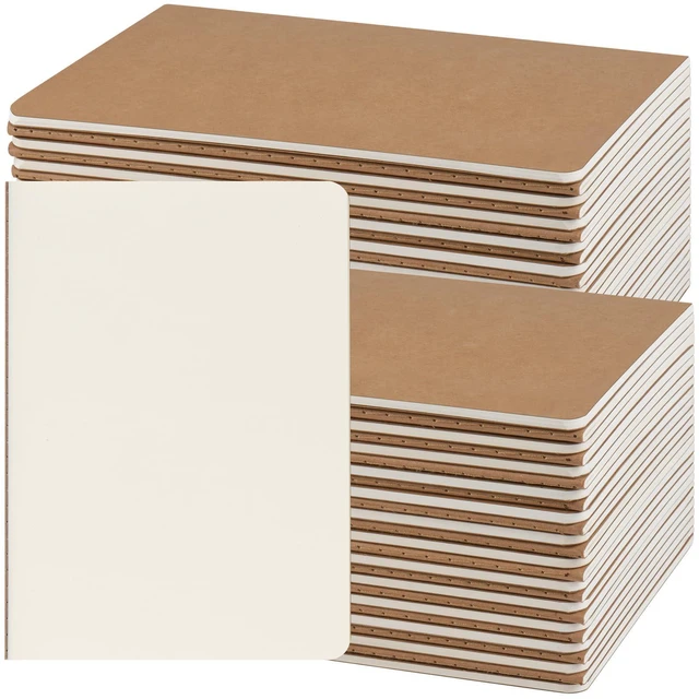 Main image of 50 Pack A5 Kraft Notebooks Bulk, 8.15x5.5 Inches Blank Journaling Notebooks, Notebooks for Work, Composition Notebooks for School, Journal notebooks for kids, 60 Pages
