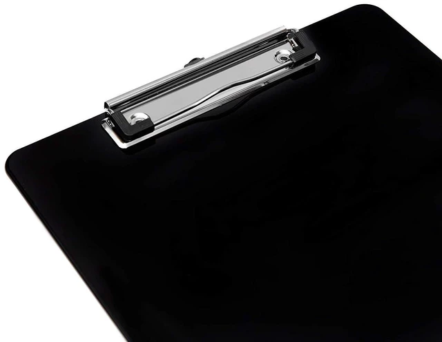 Alt view image 7 of 7 - Black Plastic Clipboards (Set of 12) Multipack - 12.5x9 Inch Clipboard Holds 100 Sheets, Low Profile | Colored Acrylic Clip Boards in Bulk for Kids & Professionals
