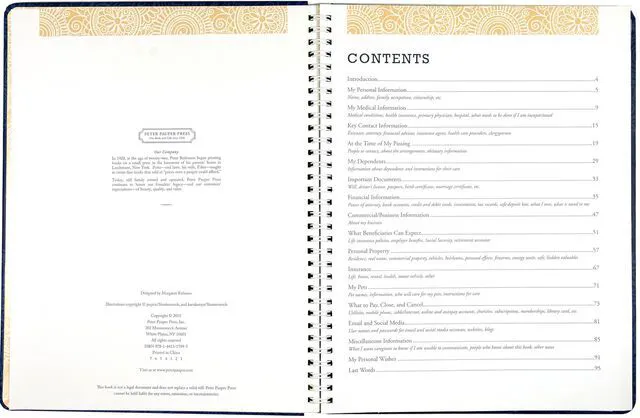 Alt view image 2 of 6 - I'm Dead, Now What? Planner - Important Information about My Belongings, Business Affairs, and Wishes: 9781441317995: Amazon.com