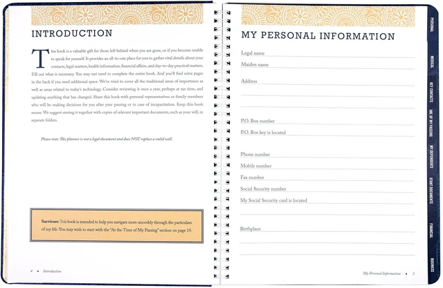Alt view image 3 of 6 - I'm Dead, Now What? Planner - Important Information about My Belongings, Business Affairs, and Wishes: 9781441317995: Amazon.com