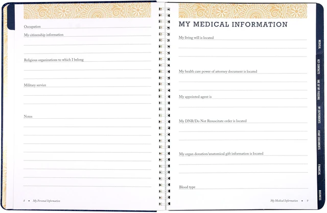 Alt view image 5 of 6 - I'm Dead, Now What? Planner - Important Information about My Belongings, Business Affairs, and Wishes: 9781441317995: Amazon.com
