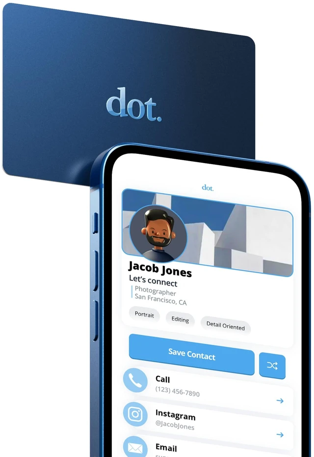 Main image of Card - Digital Business Card - Tap Compatible with iPhone & Android (Blue)