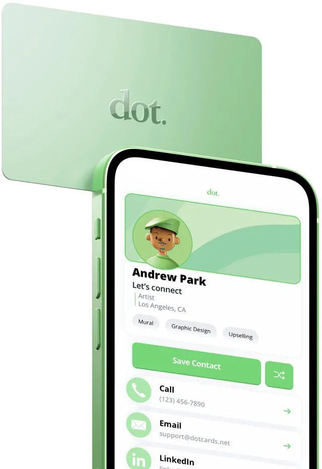 Main image of Card - Digital Business Card - Tap Compatible with iPhone & Android (Mint)