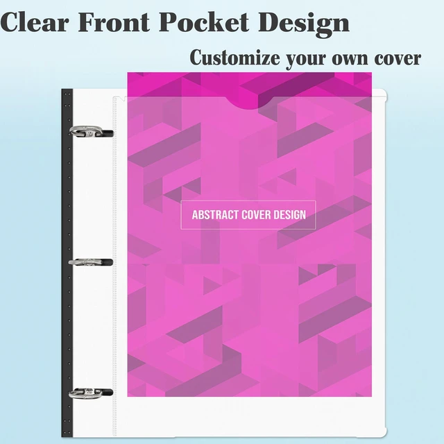 Alt view image 5 of 7 - All-in-one Telescoping Binder Notebook-2PCS, Refillable 3 Ring Notebook Binder with 1 Plastic Movable Pocket Folder,5 Plastic Subject dividers and Graph Paper and College Ruled Paper-White
