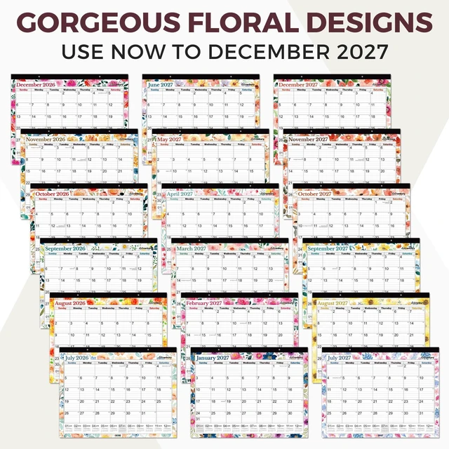 Alt view image 3 of 7 - 2026-2027 Desk Calendar 22x17, 18-Month Monthly Planner Large 22x17 monthly layout offers ample writing space for appointments, deadlines, reminders, and events