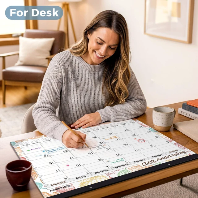 Alt view image 2 of 7 - 2026-2027 Desk Calendar 22x17, 18-Month Wall Planner Large 22x17 monthly calendar with spacious writing blocks keeps schedules, deadlines, and events organized