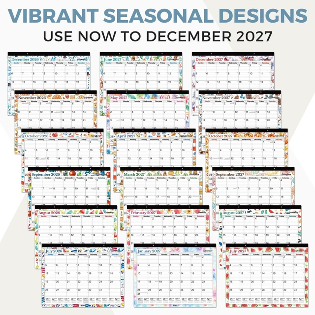Alt view image 3 of 7 - 2026-2027 Desk Calendar 22x17, 18-Month Wall Planner Large 22x17 monthly calendar with spacious writing blocks keeps schedules, deadlines, and events organized