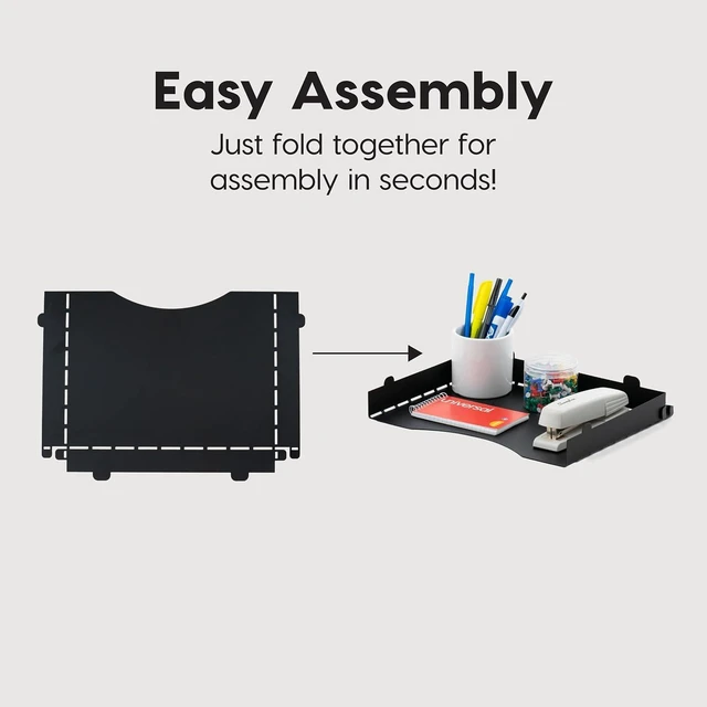 Alt view image 4 of 7 - 4-Pack Stackable Metal Letter Tray Organizer, Black Organize classroom papers, assignments and teaching materials with stackable trays for teachers, schools and educators