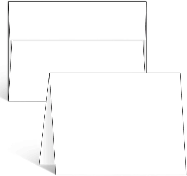 Main image of A2 Blank White Cards and Envelopes 100 Pack, 4.25 x 5.5 Folded Cards FSC Certified Heavyweight Folded Cardstock and A2 Envelopes for DIY Greeting Cards Wedding Birthday Invitations All Occasions