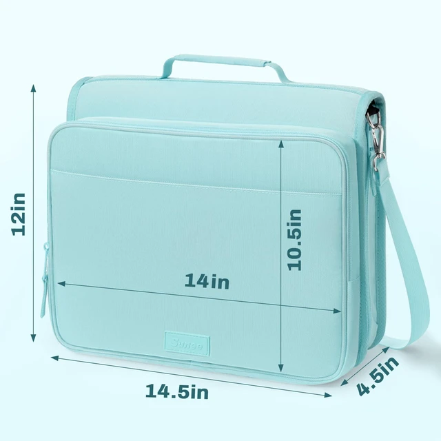 Alt view image 2 of 7 - Zipper Binder 3 Ring 2-Inch in Sky Blue Features a Shoulder Strap, 13 Inch Laptop Pocket, with Multiple Storage Pockets. Ideal Organizer for Middle School Students