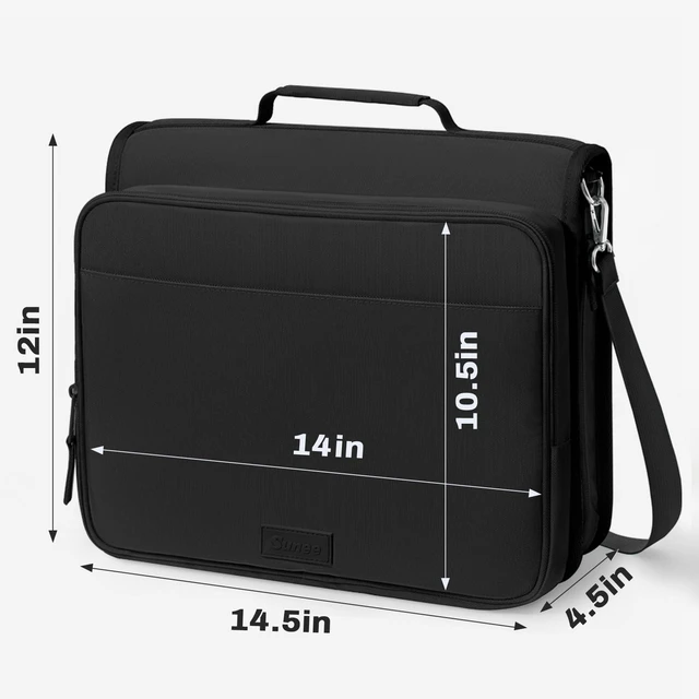 Alt view image 3 of 7 - Zipper Binder with 2-Inch O-Rings, 13-Inch Laptop/Tablet Sleeve, 450 Sheet Capacity, Sturdy Carry Handle & Adjustable Shoulder Strap, Schoo & Office Organizer, Black