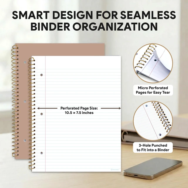 Alt view image 5 of 7 - 5-Pack 140 Pages Gold Foiled Spiral College Ruled Notebook Set Gold Foiled Spiral College Ruled Notebook Set - 5 Notebooks x 140 Pages for School, College & Work