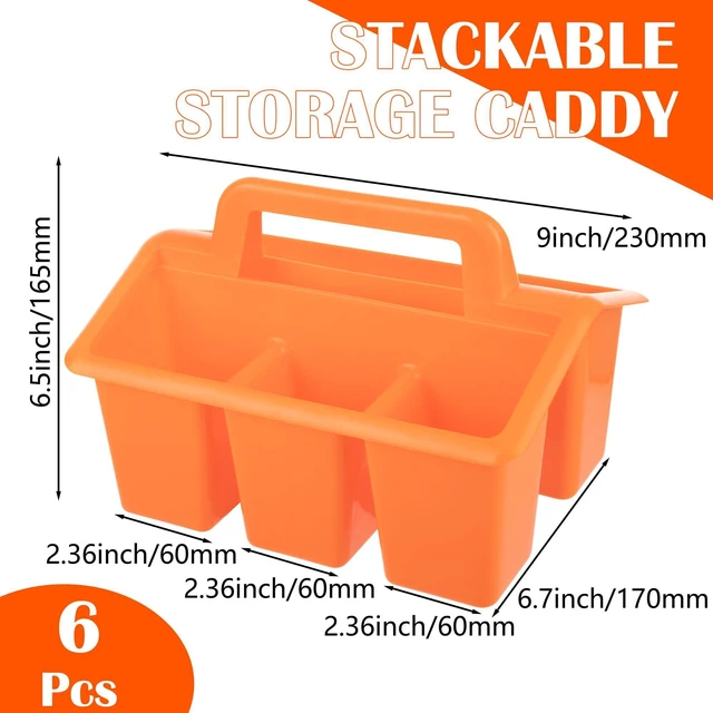 Alt view image 3 of 7 - Plastic Caddy With Handle,Protable Classroom Craft Caddy, 6-pack Storage Caddy For Pencil,Pen,Craft Tools (Rainbow Color)