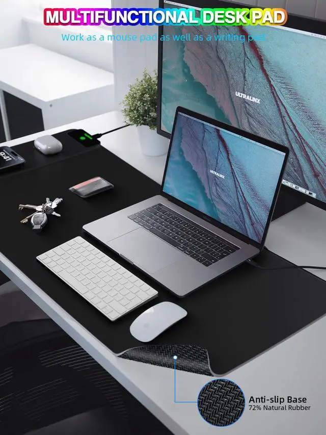 Alt view image 6 of 7 - Mouse Pad with 15W Magnetic Wireless Charging, RGB Mousepad for Desk Mat, XXL Desk Pad with 11 Colors 5 Modes, Home Office Keyboard Pad Waterproof Non-Slip for PC Gaming