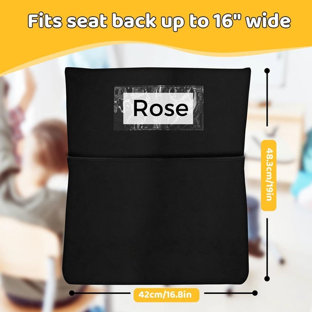 Alt view image 2 of 7 - 12 Pack Chair Pockets for Classrooms - Seat Sacks Organizer for K-2 Students, Durable Fabric Storage Pockets for School Supplies & Books