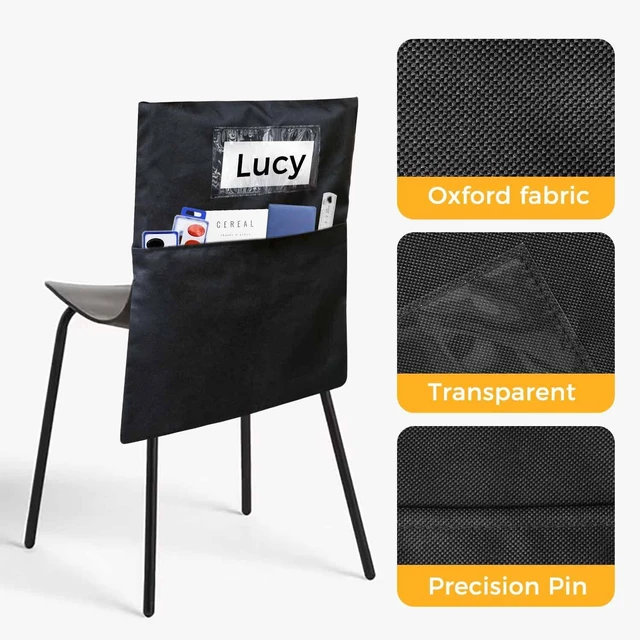 Alt view image 4 of 7 - 12 Pack Chair Pockets for Classrooms - Seat Sacks Organizer for K-2 Students, Durable Fabric Storage Pockets for School Supplies & Books