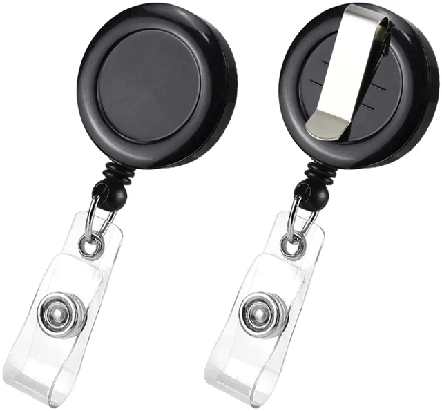 Main image of 50 Pack Retractable Name Badge Holder Reel with Belt Clip Badge Reel Retractable for Teachers, Students, Office Workers (Black)