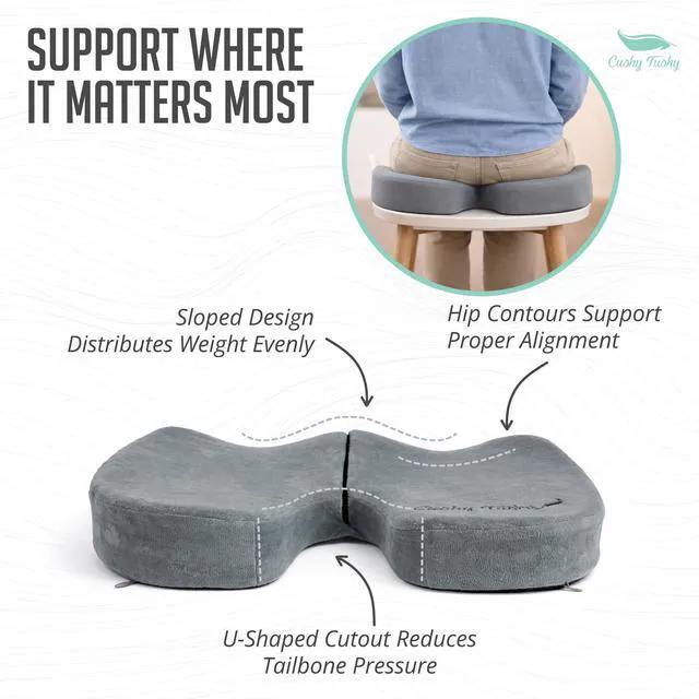 Alt view image 4 of 7 - Premium Foldable Travel Seat Cushion - for Relief of Lower Back, Sciatic, Butt and Tailbone Pain - for Home & Office Use, Perfect for Travel or Driving - Coccyx Seat Cushion