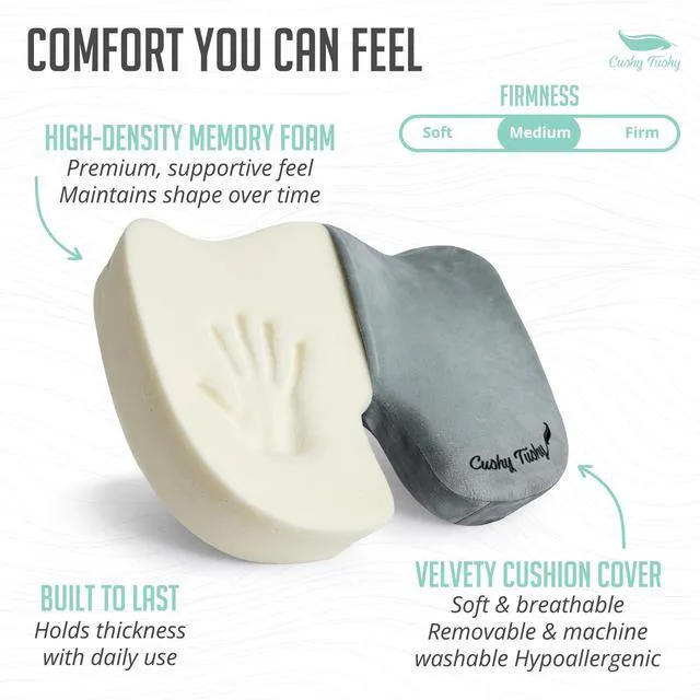 Alt view image 5 of 7 - Premium Foldable Travel Seat Cushion - for Relief of Lower Back, Sciatic, Butt and Tailbone Pain - for Home & Office Use, Perfect for Travel or Driving - Coccyx Seat Cushion