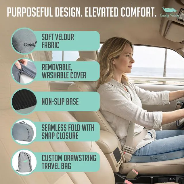 Alt view image 7 of 7 - Premium Foldable Travel Seat Cushion - for Relief of Lower Back, Sciatic, Butt and Tailbone Pain - for Home & Office Use, Perfect for Travel or Driving - Coccyx Seat Cushion