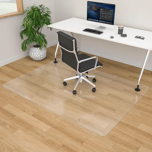Main image of Office Chair Mat- 46" x 72" Clear Floor Protector Mat for Rolling Chair, Easy Glide Desk Chair Mat for Hardwood Floor