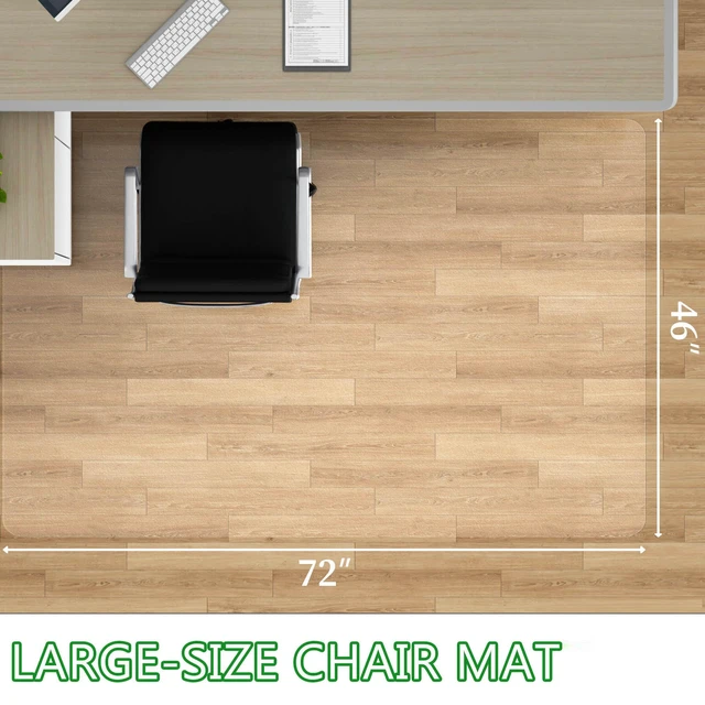 Alt view image 2 of 7 - Office Chair Mat- 46" x 72" Clear Floor Protector Mat for Rolling Chair, Easy Glide Desk Chair Mat for Hardwood Floor