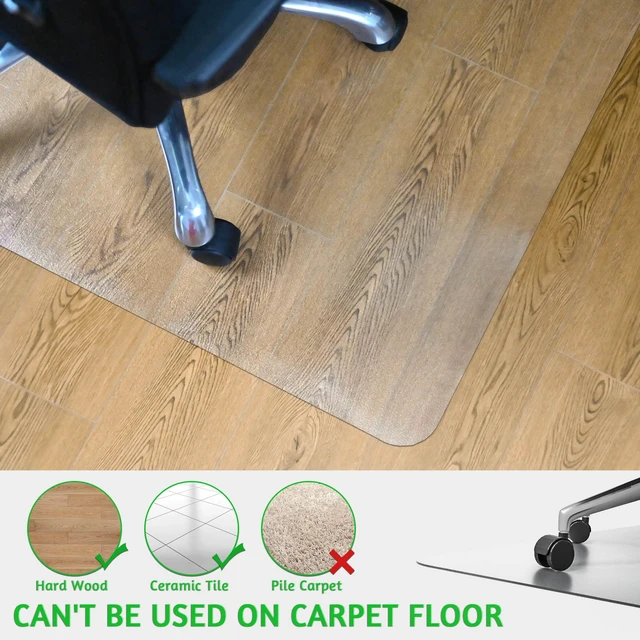 Alt view image 4 of 7 - Office Chair Mat- 46" x 72" Clear Floor Protector Mat for Rolling Chair, Easy Glide Desk Chair Mat for Hardwood Floor