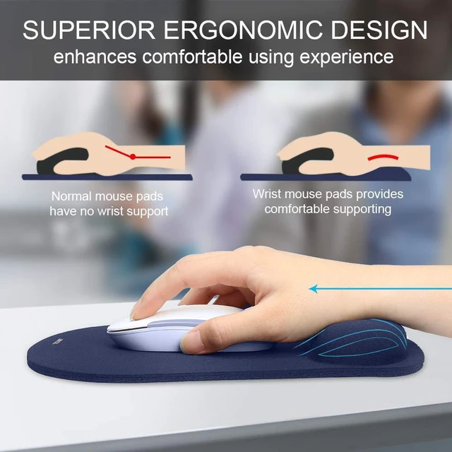 Alt view image 2 of 7 - Ergonomic Mouse Pad with Wrist Support Soft Memory Foam, Fast Rebound, Pain ReliefWaterproof Surface, Non-slip Base
