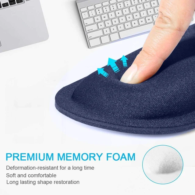 Alt view image 3 of 7 - Ergonomic Mouse Pad with Wrist Support Soft Memory Foam, Fast Rebound, Pain ReliefWaterproof Surface, Non-slip Base