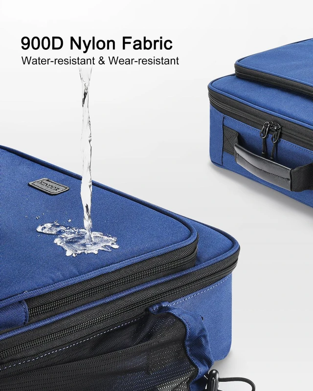 Alt view image 5 of 7 - 3 Inch 3-Ring Zipper Binder with Water Bottle Holder and Handle Zip Up Binder with Shoulder Strap, 700 Sheet Capacity, Compatible with 13" MacBook/Tablet, for School, Office, Dark Blue