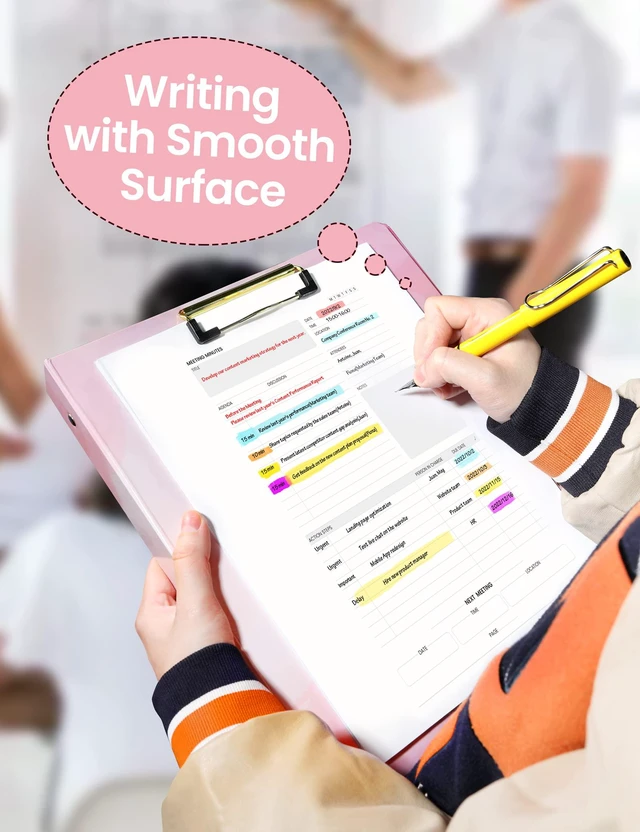 Alt view image 6 of 7 - Pink Marble 1 Inch 3 Ring Clipboard Binder with Dividers, Letter Size