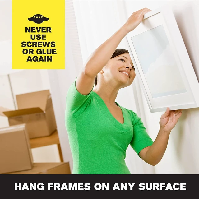Alt view image 2 of 4 - Alientape Pre Cut 20 Piece Set Double Sided Tape Multipurpose Removable Adhesive Transparent Grip Mounting Strips Washable Strong Sticky Heavy Duty for Carpet Photo Frame Poster Décor As Seen On TV