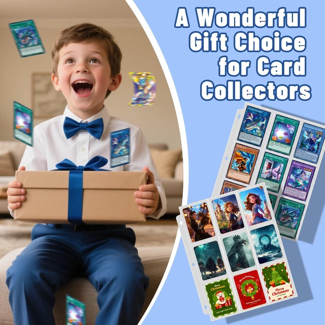 Alt view image 7 of 7 - 1800 Pocket Trading Card Sleeves - Double-Sided, Clear for 3-Ring Binder, Game, Sports & Business Cards